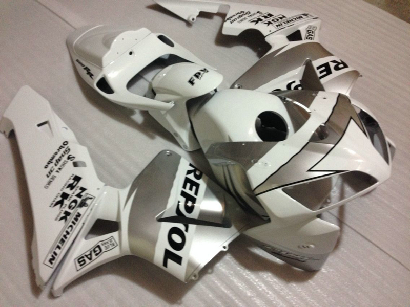 Injection mold 100% fit for Honda CBR600RR 05 06 silver white fairings set CBR600RR 2005 2006 OT23, Same as picture
Injection mold 100% fit for Honda CBR600RR 05 06 silver white fairings set CBR600RR 2005 2006 OT23, Same as picture