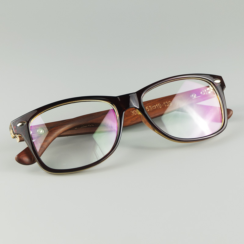 Classical Rice Rivet Frame Optical Glasses With Real Wood Legs Hand Make Fashion Eyewear 4 Colors