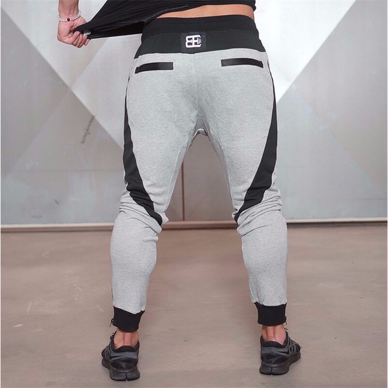 Wholesale-2016 New Gold Medal Fitness Pants, Stretch Cotton Men's Fitness Pants Pants Body Engineers Jogger Fitness