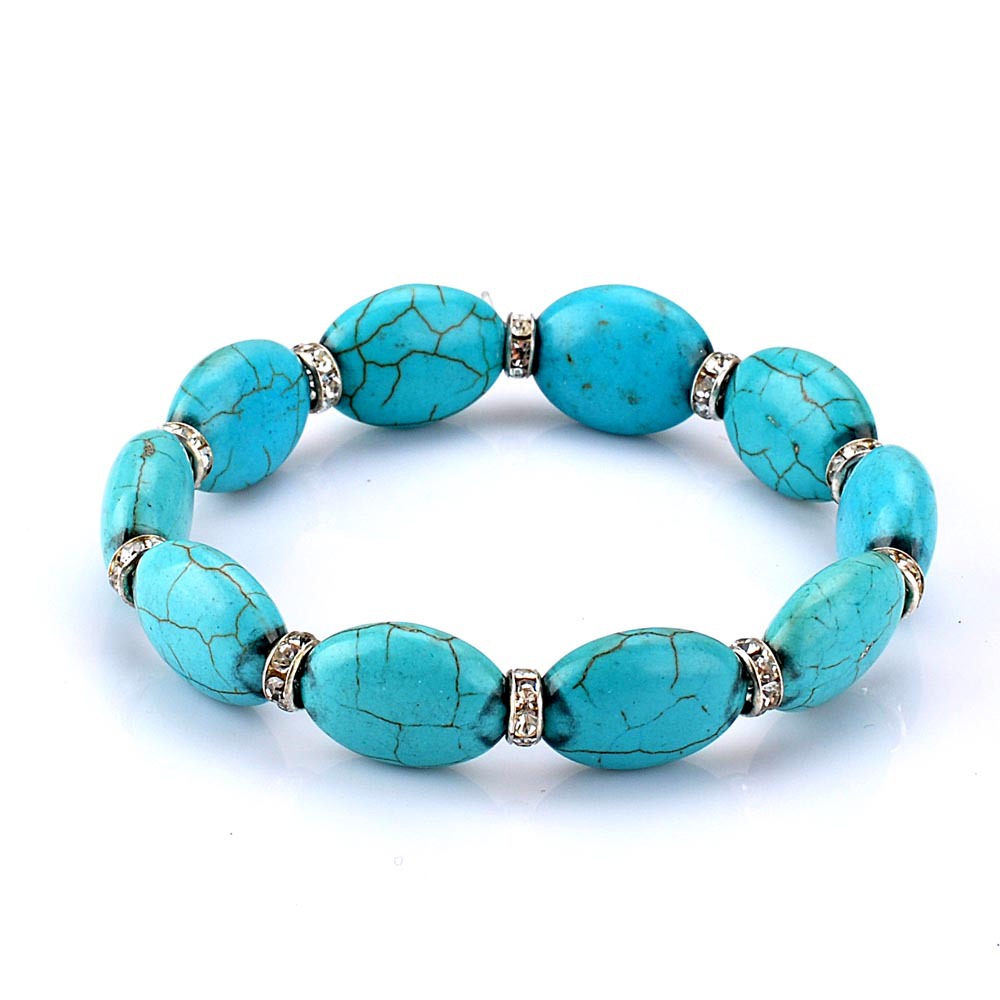 Mixed Order 6 style Turquoise Crystal beads Handmade Beaded Bracelet Anti-fatigue Men's Women's Diffuser Bracelet Fashion Jewelry