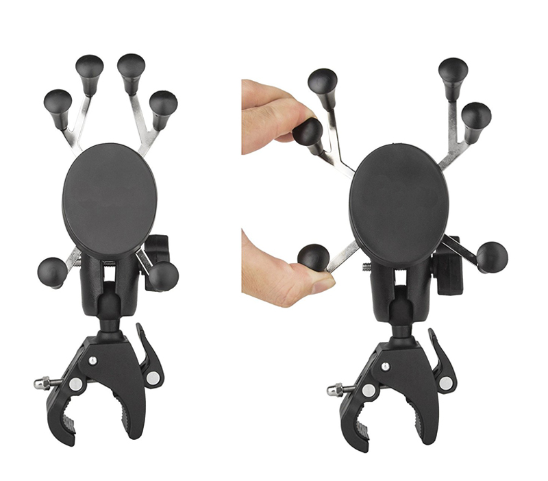 Versatile Vehicle Accessory: Multi-device Support Phone Stand Easily Attaches to Cycle Bars