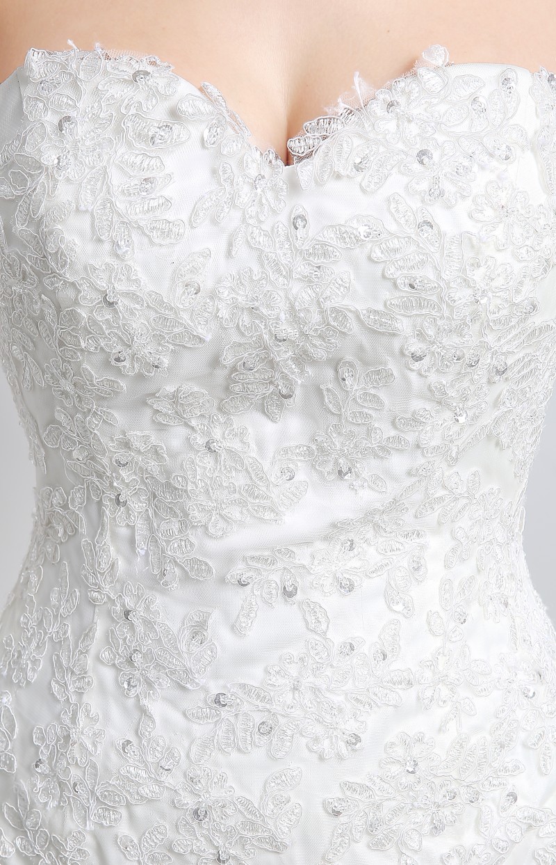 Newest White Ivory Mermaid Wedding Dresses 2017 Sweetheart Appliques Wedding Party Bridal Gowns Stock 6-16 QC 332