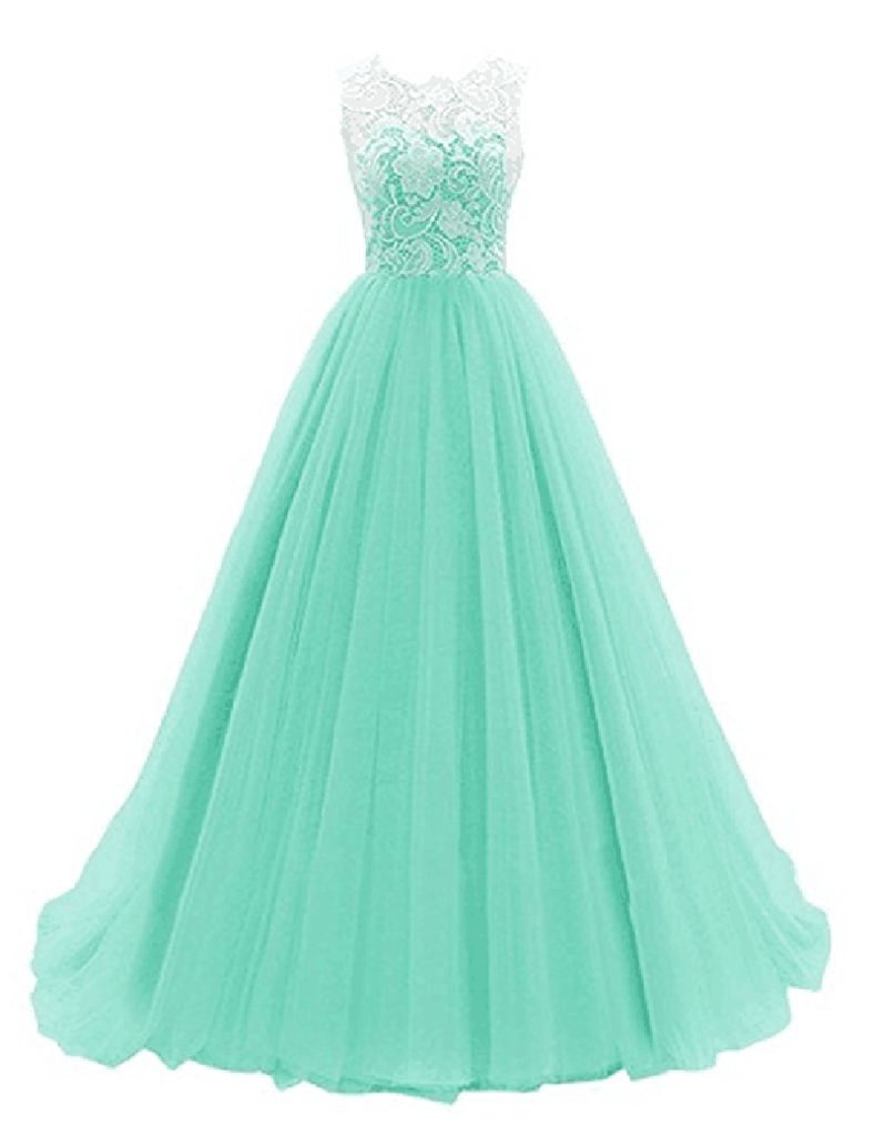 2017 New Lace Prom Dresses Tulle Floor-Length Party Dress Floor-Length Evening Formal Long Party Gown BM80