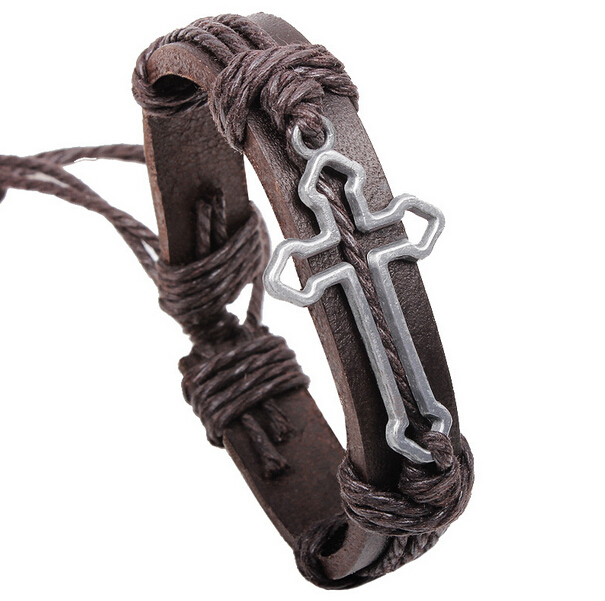 Wholesale Cross Bible Charm Braided Bracelet Urban Jewelry Handmade Black Genuine Leather Adjustable Wristband Retro Jewelry Free By DHL
Wholesale Cross Bible Charm Braided Bracelet Urban Jewelry Handmade Black Genuine Leather Adjustable Wristband Retro Jewelry Free By DHL