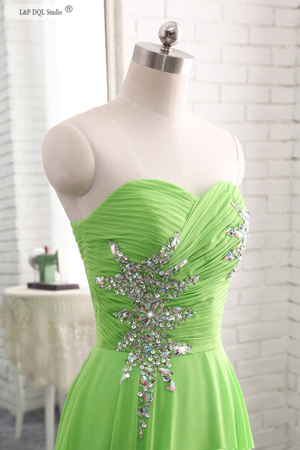 Green Chiffon Bridesmaid Dresses Long Wedding guest dress Royal Blue,Burgundy,Champagne Shining Sequins Beads Dress