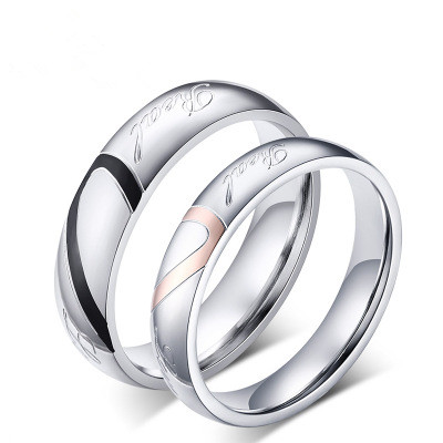 Love Heart Couple Rings Titanium Stainless Steel Ring Love Gift Silver Band Rings Man Women Wedding Rings
Love Heart Couple Rings Titanium Stainless Steel Ring Love Gift Silver Band Rings Man Women Wedding Rings