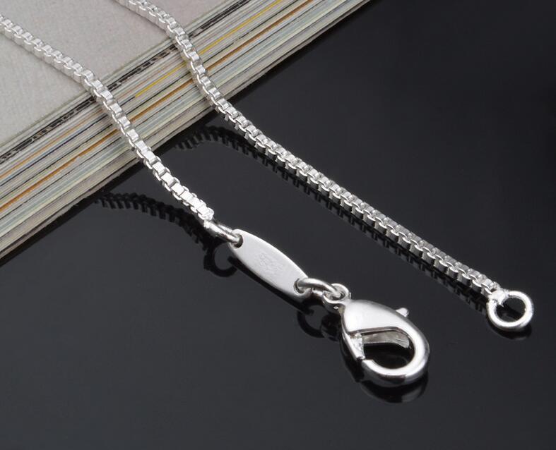 Man woman Necklace 925 sterling Silver 2MM Box Chain Necklace 16inch/18inch/20inch/22inch/24inch for Pendants
