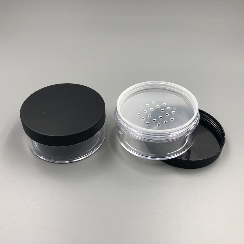 50g Plastic Round Case Loose Powder Jar With Sifter Empty Cosmetic Packaging Powder Case Makeup Empty Sifter Jar