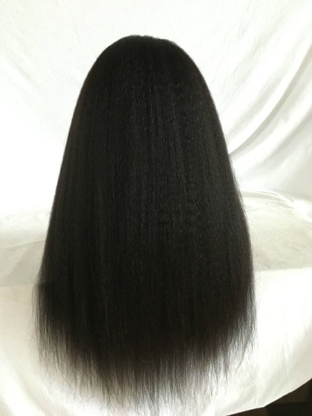 Full Lace Human Hair Wigs Virgin Peruvian Hair Yaki Kinky Straight Lace Front Wigs For Black Women Baby Hair Freeship