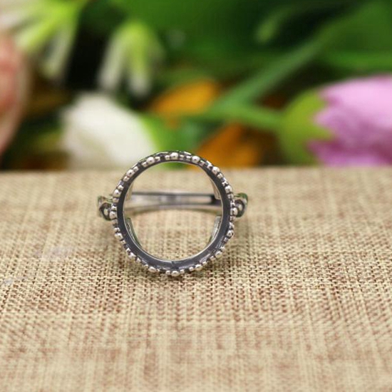 Fine Silver 925 Sterling Silver Engaement Wedding Ring Setting for women Jewelry Opal Agate Amber Semi Mount Ring