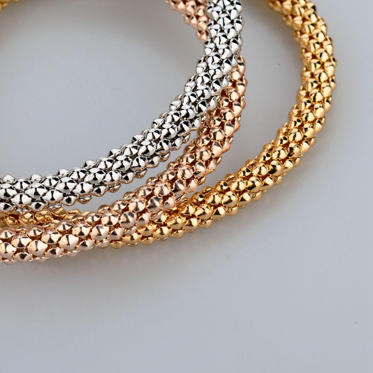 2017 Wedding Gold Plated Bracelets & Bangles Bracelet for Women Metal Chain Bracelet Fashion Jewelry 3pcs/lot