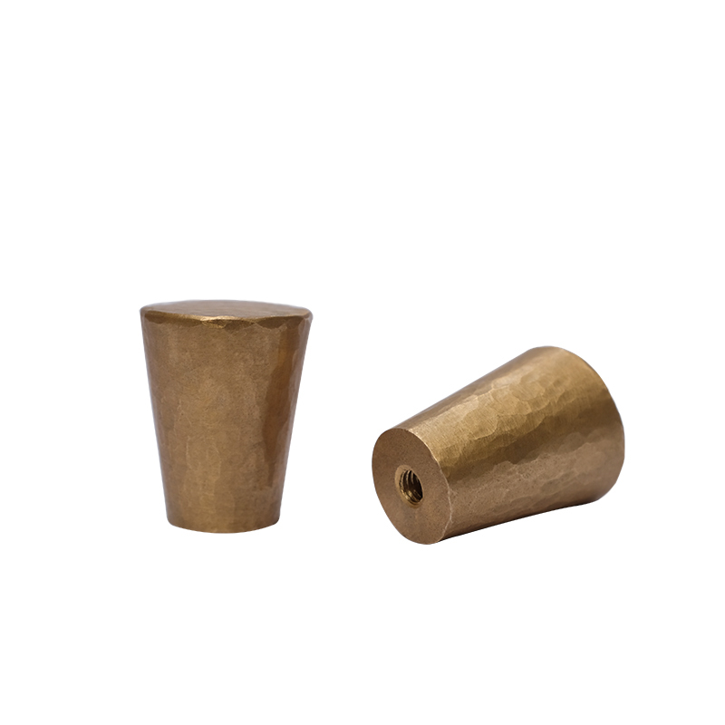 Brass Solid Drawer Knob Furniture Hardware Wardrobe Cabinet Shoe Door Single Hole Handle Round Cone Pull