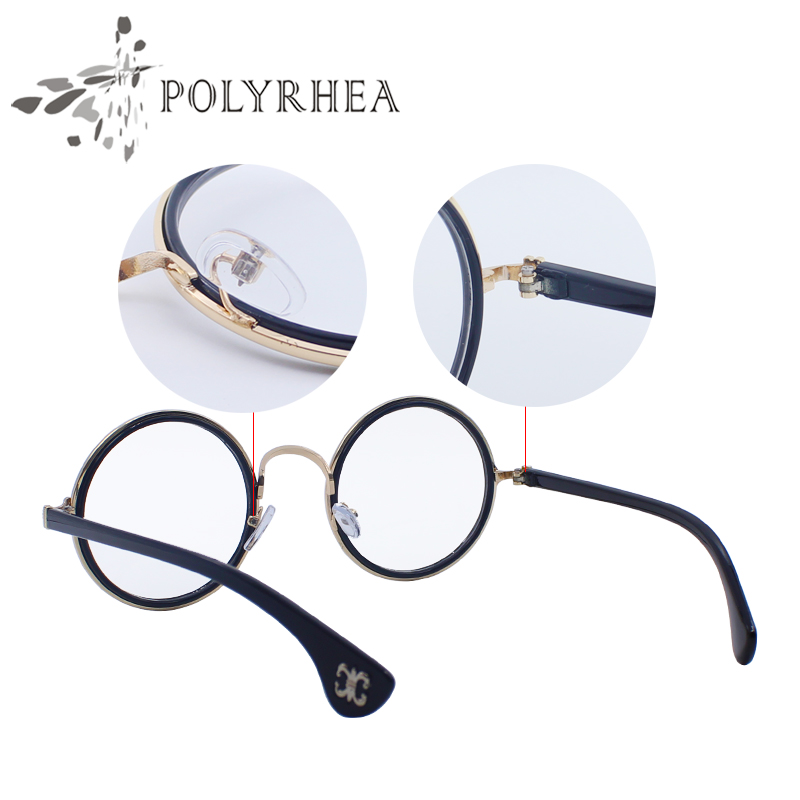 Fashion Luxury Optical Sunglasses Frames Ladies Round Vintage Classic Glasses Women Brand Designer Eyeglasses Alloy With box and c