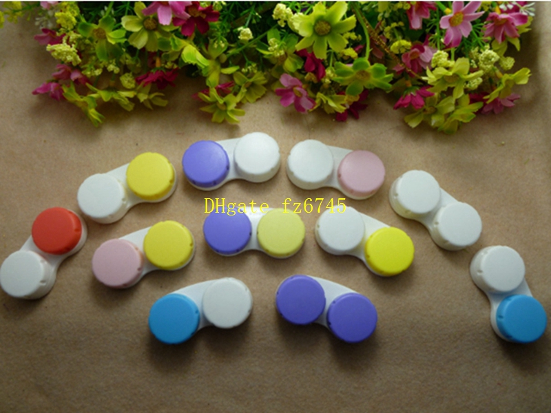 50pcs/lot Contacts Case color contact box cases left and right random colors