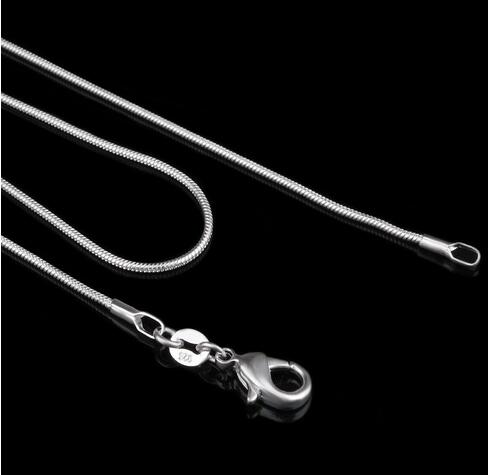 925 Sterling Silver Snake Chain Necklace for Woman Lobster Clasps Smooth Chain Fashion Jewelry Size 1mm 16 18 20 22 24 inch