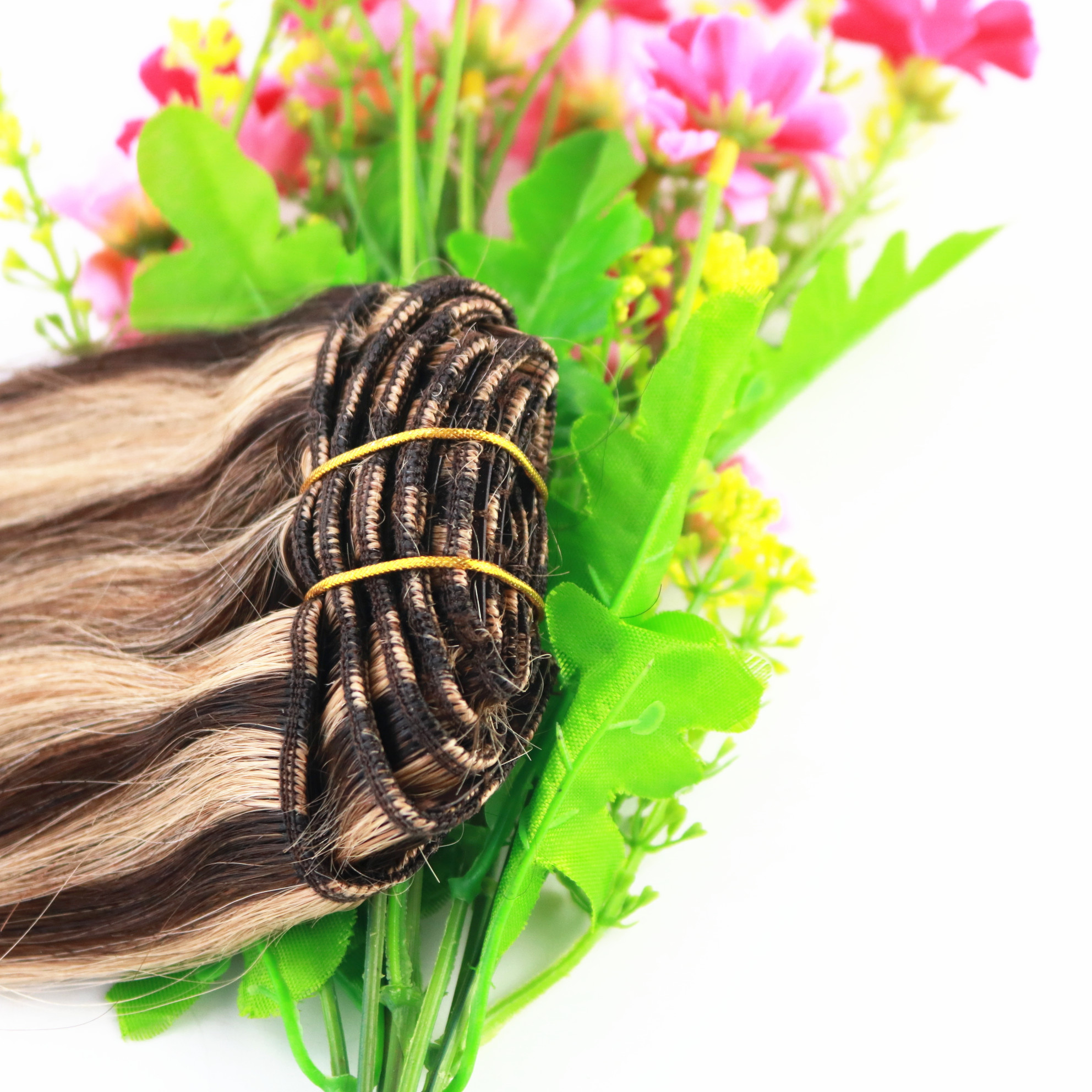 High Quality 100% Human Hair 100g/piece 8A Remy Hair P3/27# 14 inch to 24 inch Straight Clip in Hair Extension