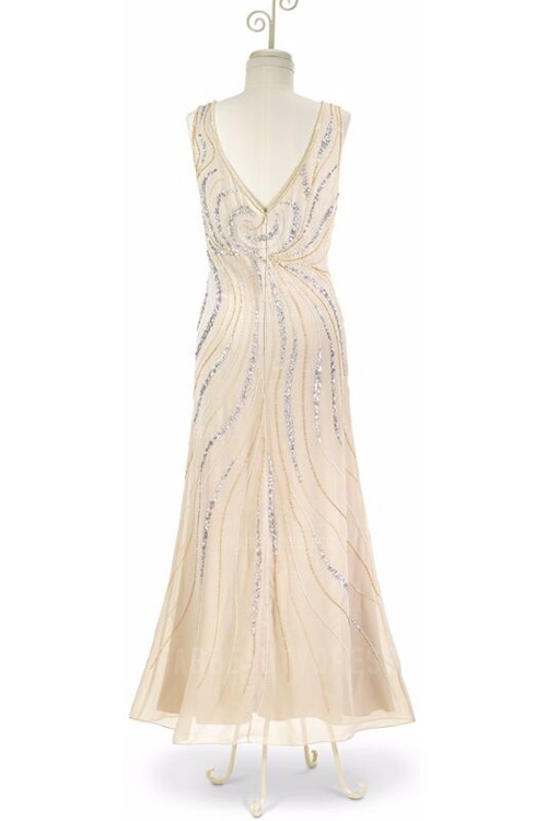2022 Ankle Length Chiffon Mother of the Bride Groom Dress With Long Sleeve Jacket A-Line V-neck Beading Elegant Champagne Real Photo Plus