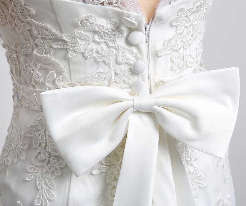 New Sexy White Ivory Mermaid Wedding Dresses 2017 Appliques Wedding Party Bridal Gowns Stock 6-16 QC 333