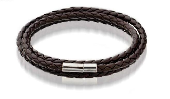 2014 New Fashion Leather Bracelets & Bangles Handmade Knitted Round Rope Turn Buckle Bracelet For Women Men Wholesale Black Long SL018