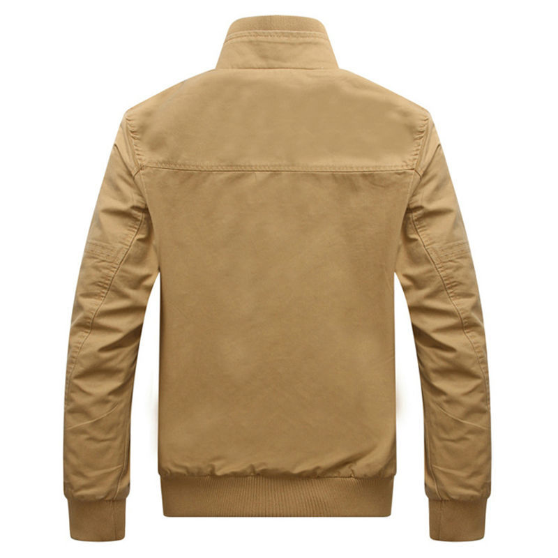 Wholesale- HEE GRAND 2017 New Arrival Men's Fashion Casual Spring Autumn Jacket Cotton Stand Collar Coat 4 Colors MWJ166