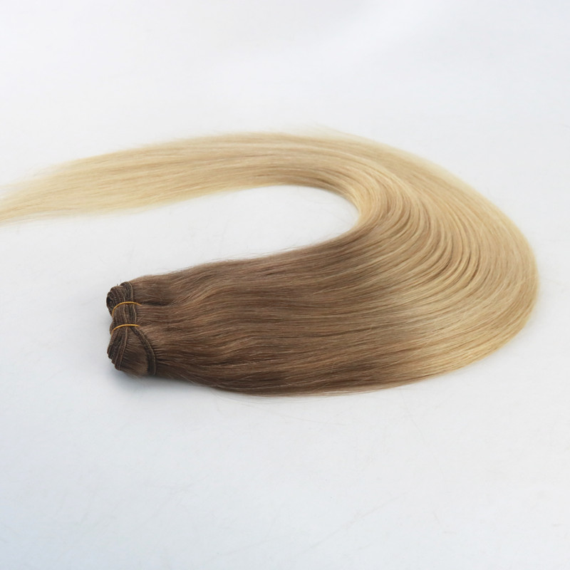 Ombre Color #6#613 Hot Selling Hair Weft Remy Hair Weaving Straight Hair Extension 100G Per Bundle In Stock