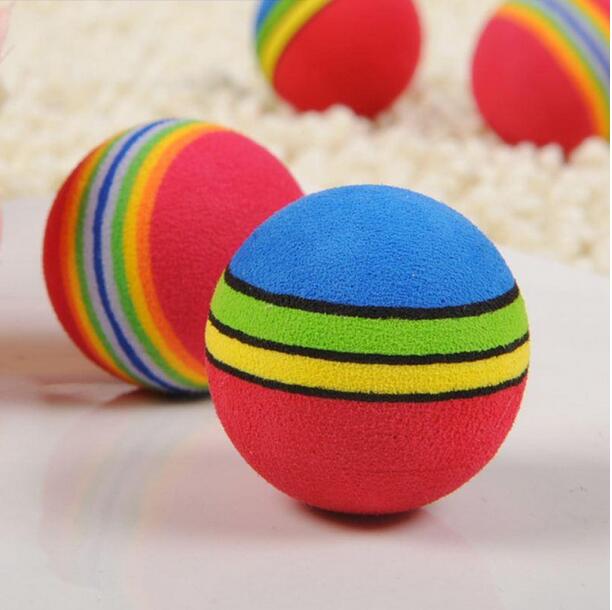 Baby Puppy Dog And Chew Q Rainbow Ball Toys For Cat Pet Products JIA603