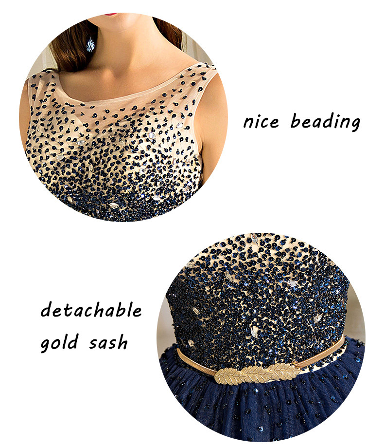 Glorious Navy Blue Ball Gown Prom Dress Major Beading Shining Sequins Quinceanera Dress Pageant Gowns Quinceanera Dresses