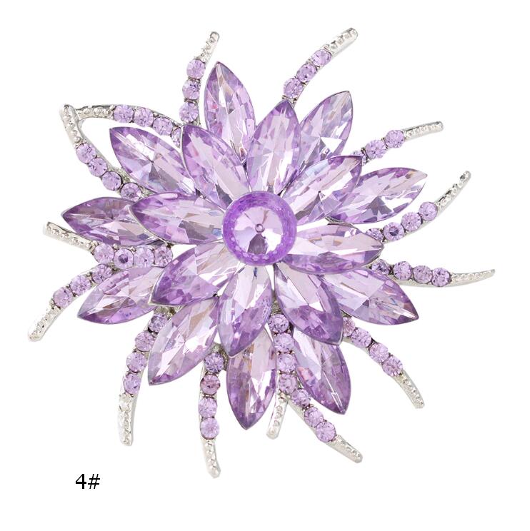 Elegant Crystal Corsage with Large Flower Design - Perfect Accessory for Weddings & Parties Floral Brooch
