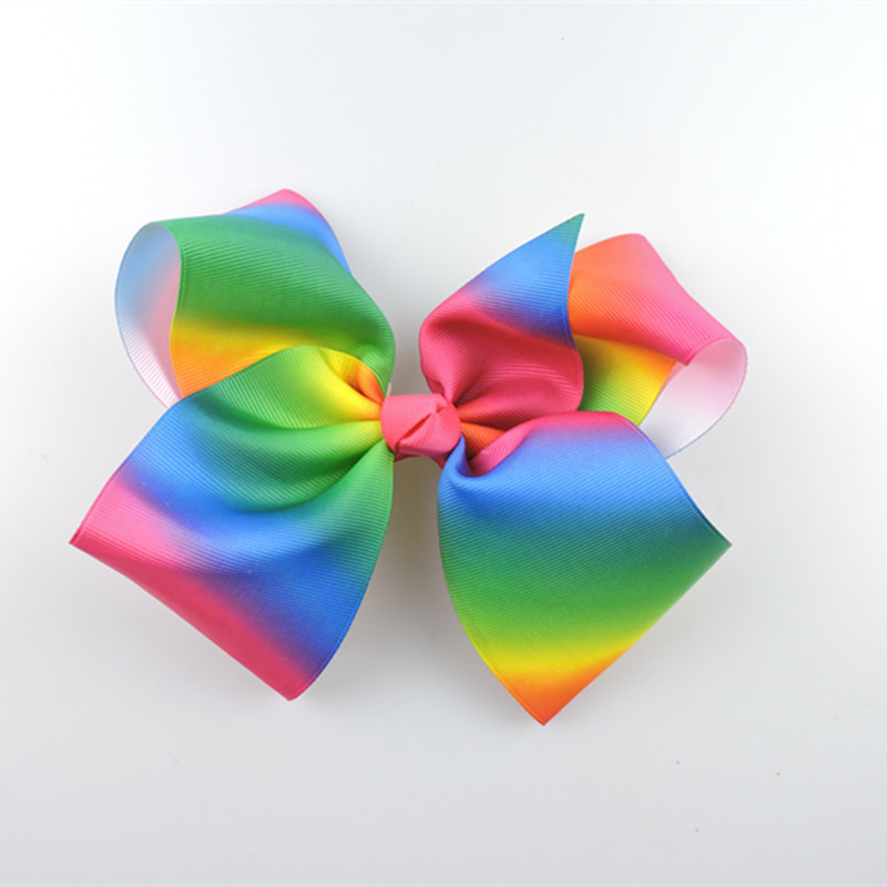 20pcs 18cm Pastel flora ombre ribbon hair bows Alligator clips Rainbow Striped Dance Cheerleader Pageant hair bobbles Accessories HD3476
