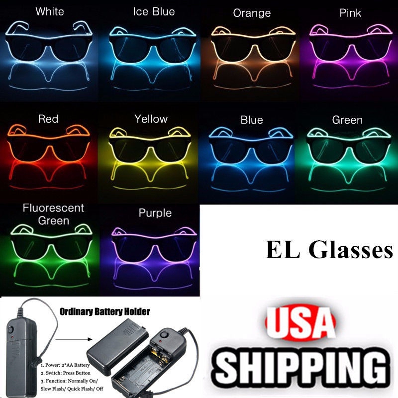 simple el glasses el wire fashion neon led light up shutter shaped glow sun glasses rave costume party dj bright sunglasses ooa7136, White;black
simple el glasses el wire fashion neon led light up shutter shaped glow sun glasses rave costume party dj bright sunglasses ooa7136, White;black