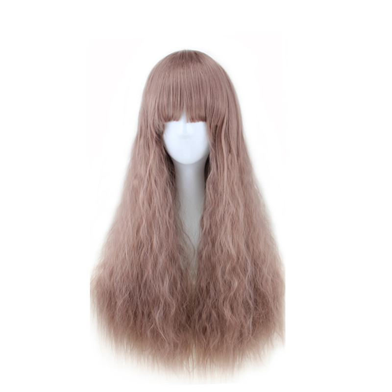 WoodFestival corn perm fluffy fiber wig women natural wigs kinky curly hair heat resistant long wig cosplay black burgundy brown