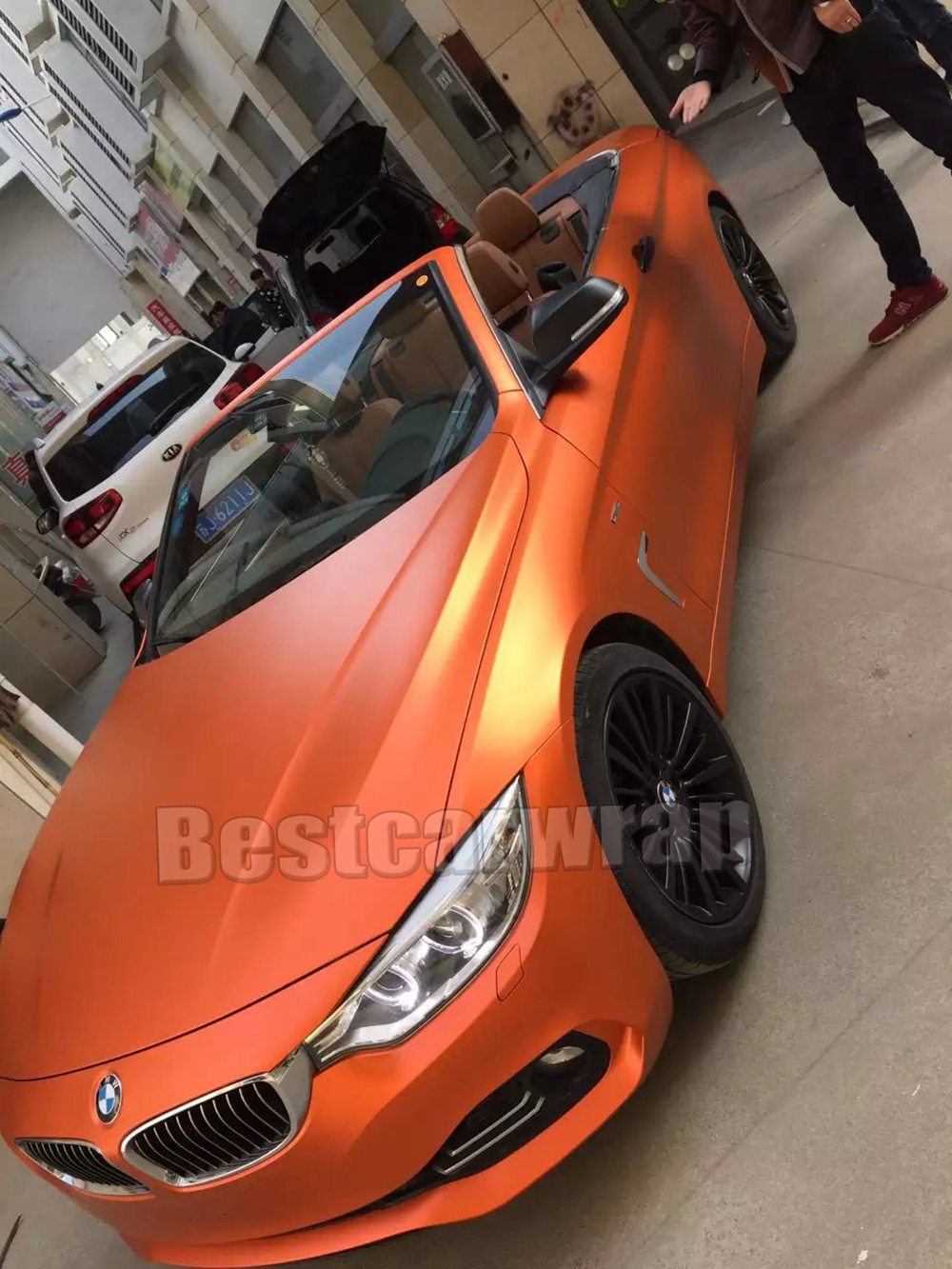 High Quality Orange satin CHrome Vinyl Wrap Car Wrap With Air Release Car stickers Film union Covering 1.52x20m/Roll / 4.9ft*66ft