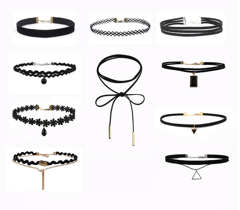New Gothic Tattoo Leather Choker Necklaces Set for Women 10 PCS/Set Black Lace Bib Collar Necklace Jewelry
New Gothic Tattoo Leather Choker Necklaces Set for Women 10 PCS/Set Black Lace Bib Collar Necklace Jewelry