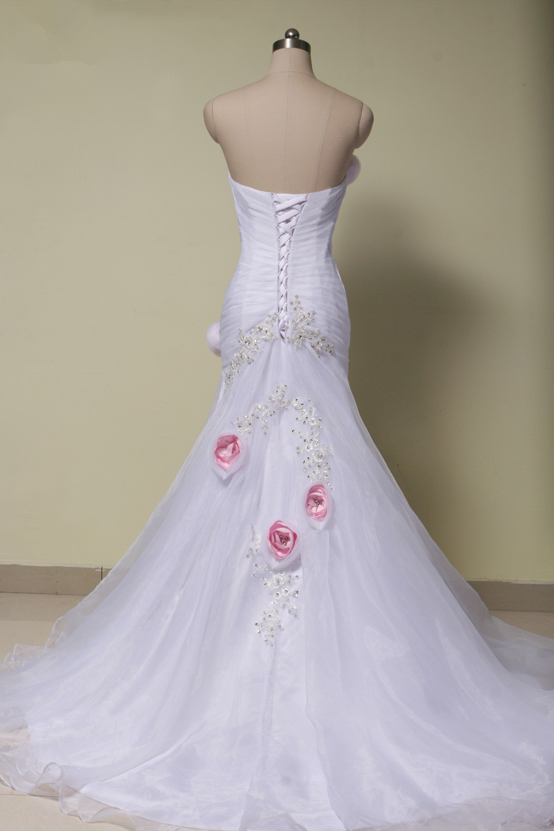 2017 Sexy Elegant Crystal Mermaid Wedding Dresses With Appliques Pleat Organza Plus Size Bridal Gowns Vestido De Novia BM02