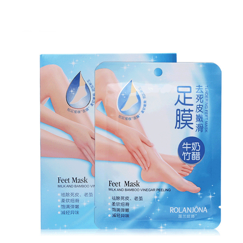 168pcs Rolanjona Milk Bamboo Vinegar Feet Mask Peeling Exfoliating Dead Skin Remove Professional Feet sox Mask Foot Care