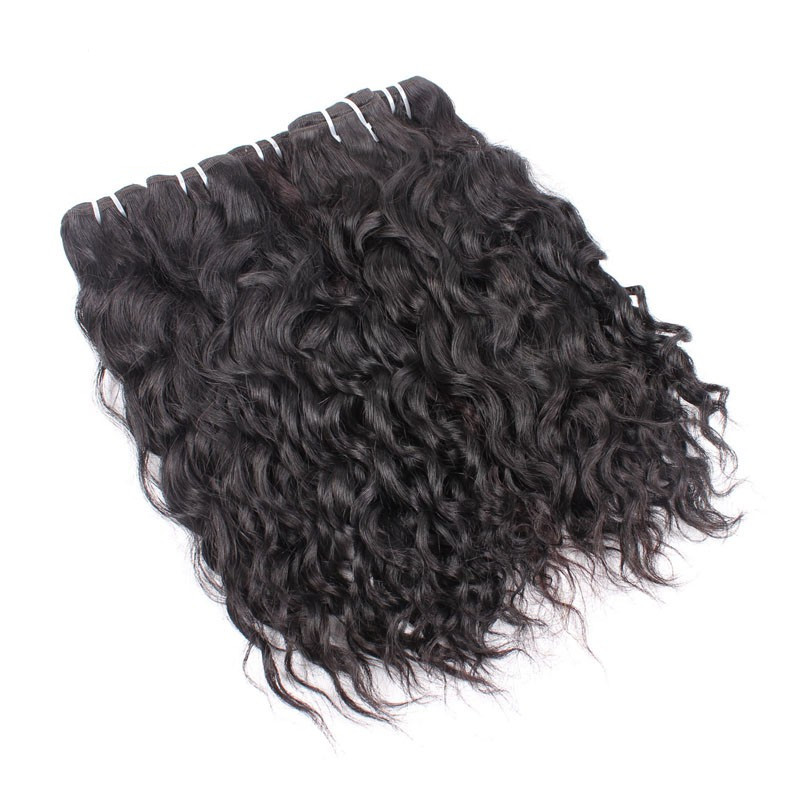 Elibess Peruvian Curly Hair 3 Bundles Deal Indian Brazilian Malaysian Water Wave Human Hair Weaves Extensions Virgin Human Hair Weft