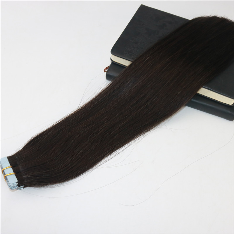 #2 Darkest Brown Tape on Hair Extensions Skin Weft Remy Salon Professional PU Tape ins