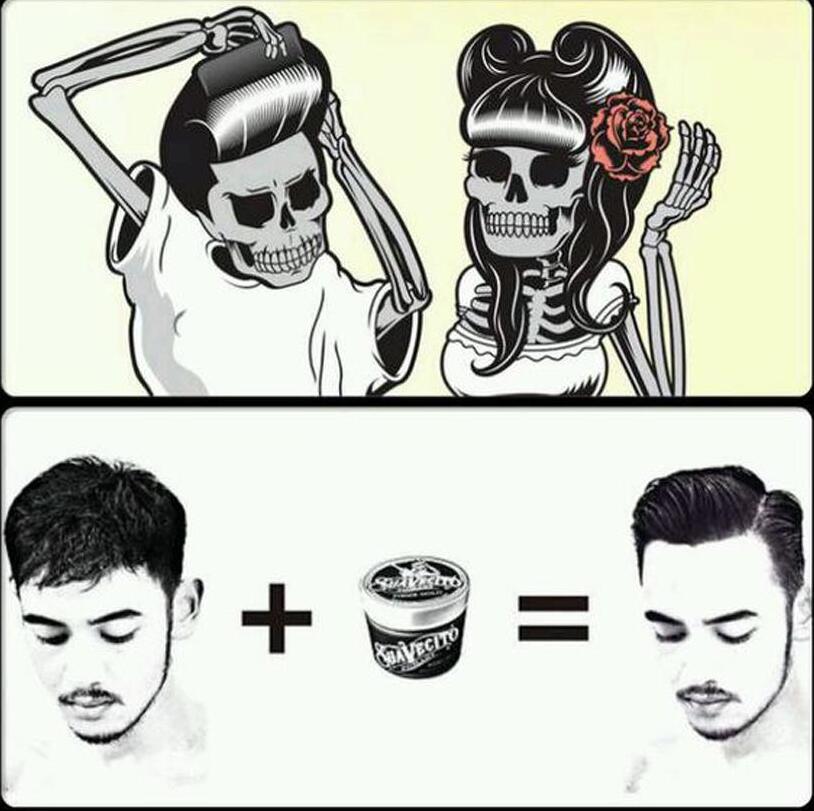 113ml Suavecito Pomade Hair Waxes Strong Style Restoring Pomade Hair Gel Style Tools Firme Hold Big Skeleton Slicked Back Hair Oil Wax Mud