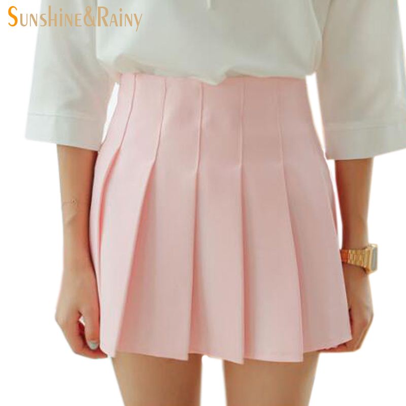 American School Style Fashion Women elegant half Pleated mini Skirts high waist casual girls skirts women leggings skirt