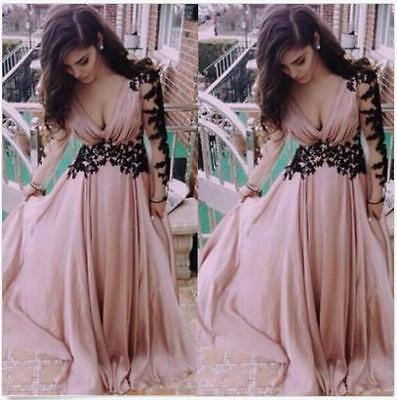 Gorgeous V Neck Long Sleeve Evening Desses Turkey Sexy Lace Chiffon Prom Dresses Sheath Lace Appliques Evening Gowns, Dark navy
Gorgeous V Neck Long Sleeve Evening Desses Turkey Sexy Lace Chiffon Prom Dresses Sheath Lace Appliques Evening Gowns, Dark navy