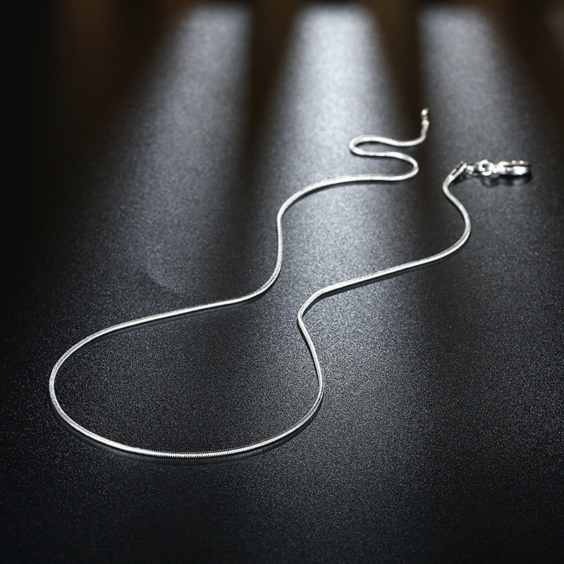Top quality 50 pcs 925 Sterling Silver Smooth Chains Necklace Lobster Clasps Chain Jewelry Findings Size 1 MM 16inch --- 24inch