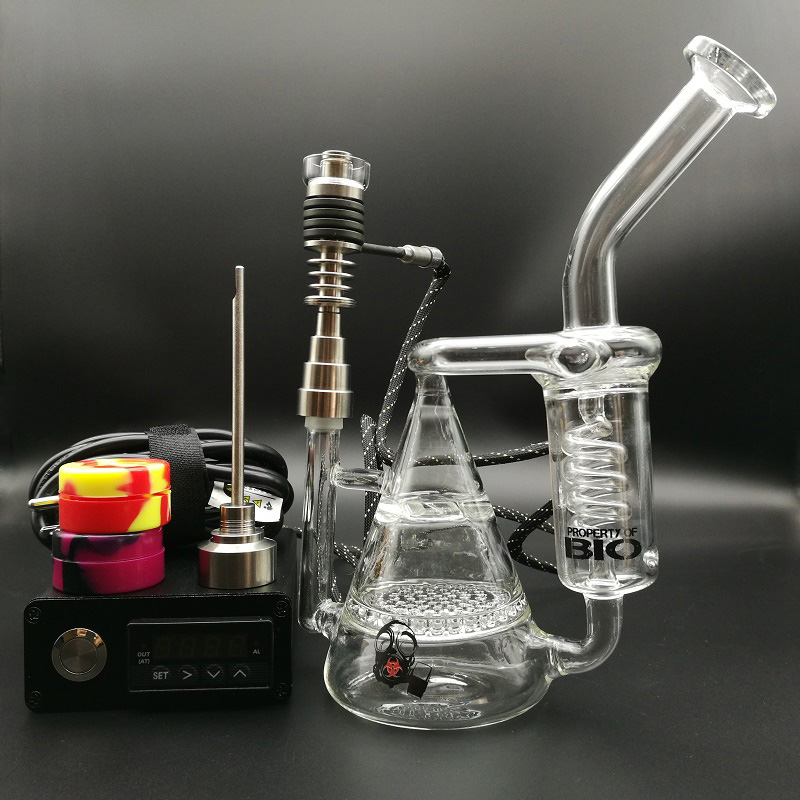 Heady E digital nail kit D electric Nail kit PID box Coil heating Titanium Quartz nails with Glass bong Honeycomb percolator Dab rig
Heady E digital nail kit D electric Nail kit PID box Coil heating Titanium Quartz nails with Glass bong Honeycomb percolator Dab rig