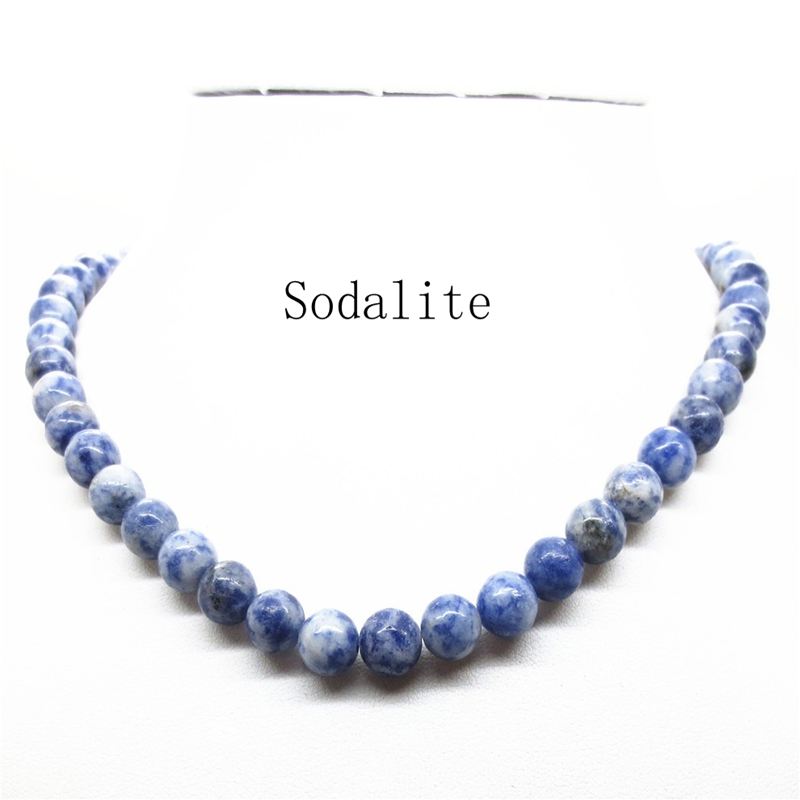 Natural stone necklace round beads Agate Crystal Semi precious stone Pendant Necklace jewelry for women & MenFashion Christmas