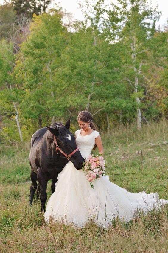 Country Western A Line Dresses V Neck Short Sleeves Organza Tiered Lace Appliques Wedding Gowns Sweep Train Custom Bridal Dress