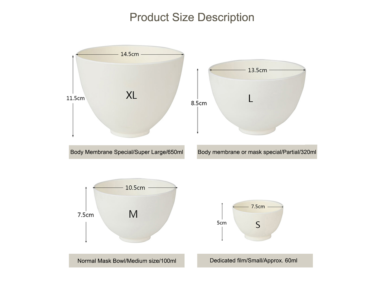 Elitzia ETBWP001 Mask Tools Silicone Soft Mask Bowl Adjust Film Bowl Set Beauty Salon Soft Film Powder Necessary Supplies White Color 4 Size
Elitzia ETBWP001 Mask Tools Silicone Soft Mask Bowl Adjust Film Bowl Set Beauty Salon Soft Film Powder Necessary Supplies White Color 4 Size