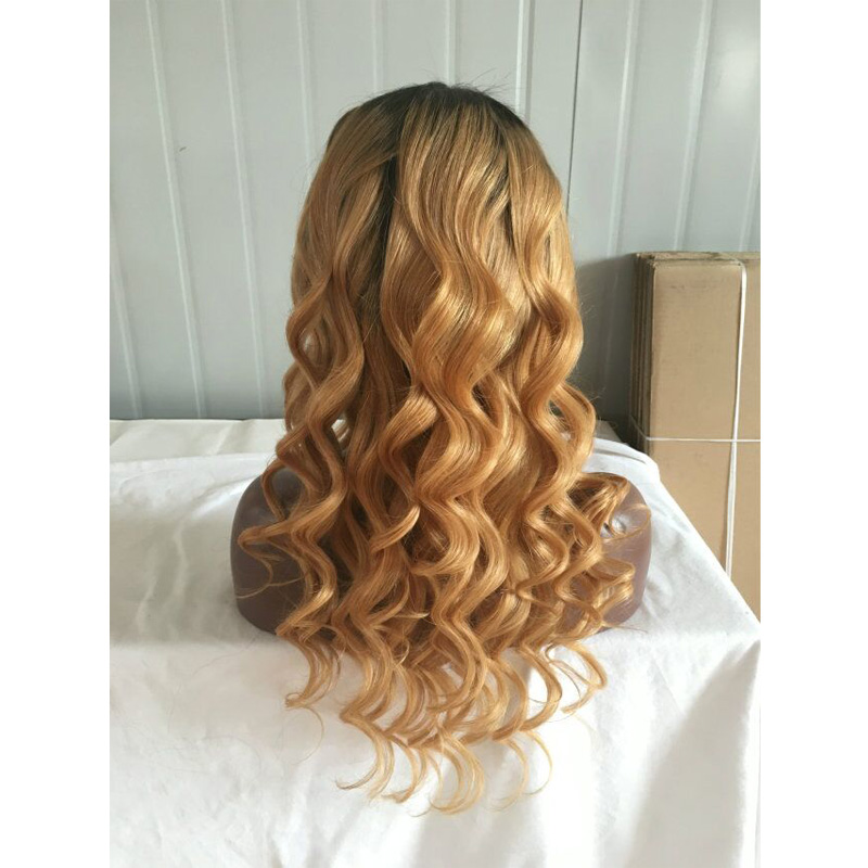 #T1B/27 Two Tone Glueless Full Lace Human Hair Wigs For Black Women Virgin Hair Body Wave