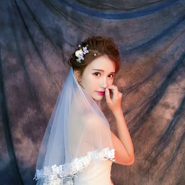 New Arrival Wedding Veils And Headpieces Free Shipping Sheer Tulle Butterfly Applique Elbow Length Cheap Custom Made Bridal Veil