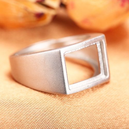 Fine Silver 925 Sterling Silver Engagement Wedding Ring For Women & Men 7x9mm/8x10mm/9x11mm/10x14mm Princess Cabochon Semi Mount Jewelry