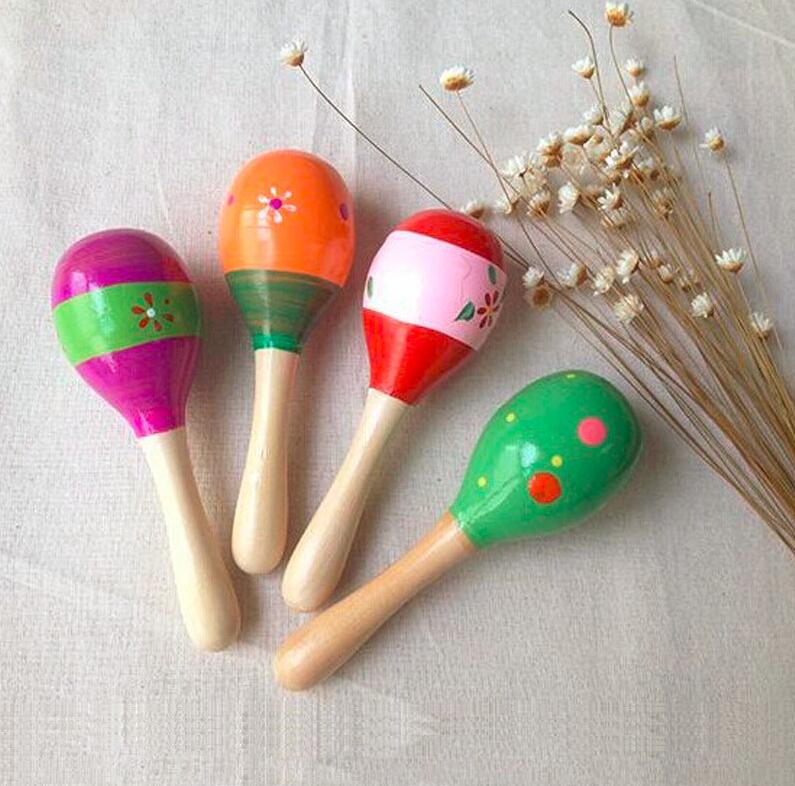 Colorful Wooden Toys Noise Maker Musical Baby Toys Rattles Baby Toy For Children Musical Instrument Learnning Toy