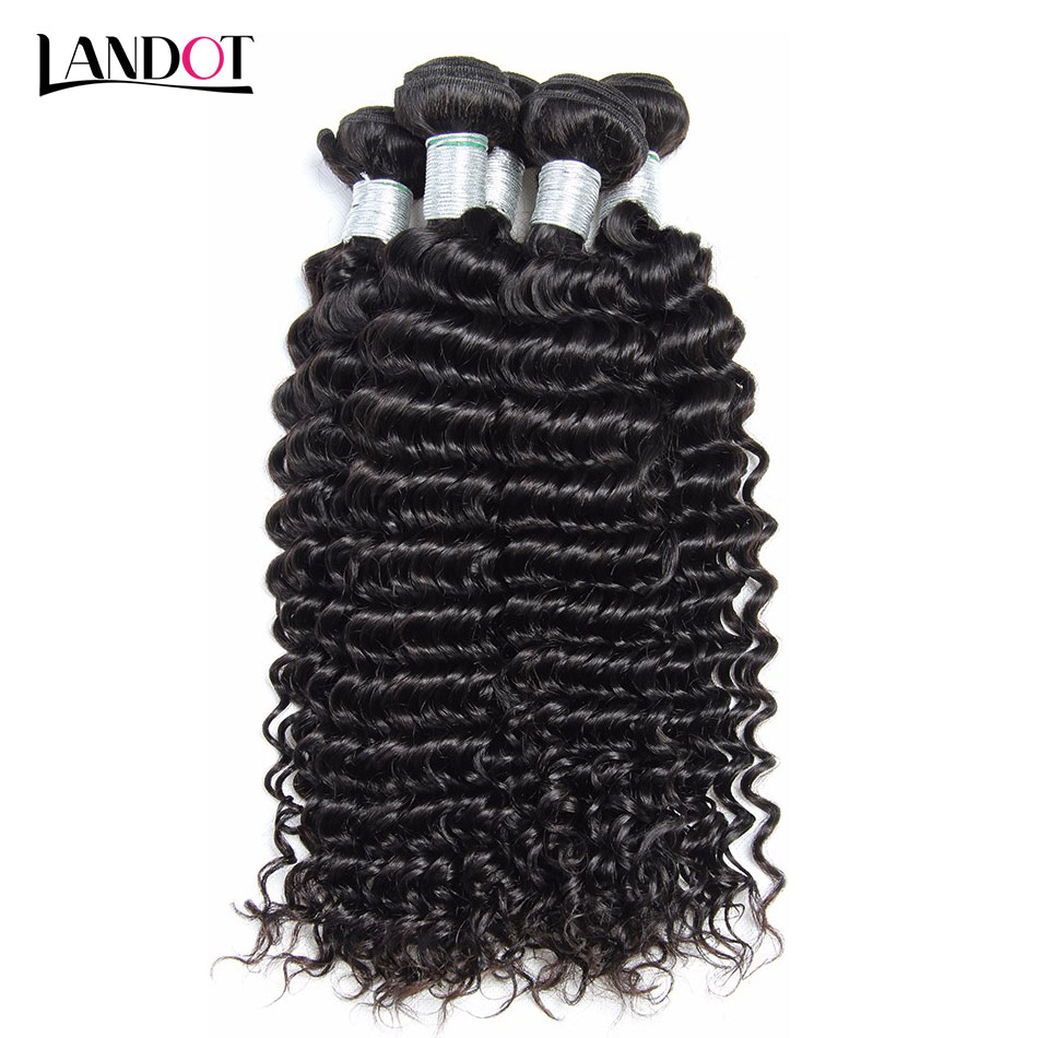 Brazilian Curly Virgin Human Hair Weave Bundles Unprocessed Peruvian Malaysian Indian Cambodian Mongolian Deep Curly Remy Hair Natural Color